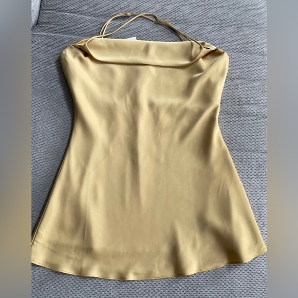 Sage Tops - Size small Sage Gold Satin Halter Camisole